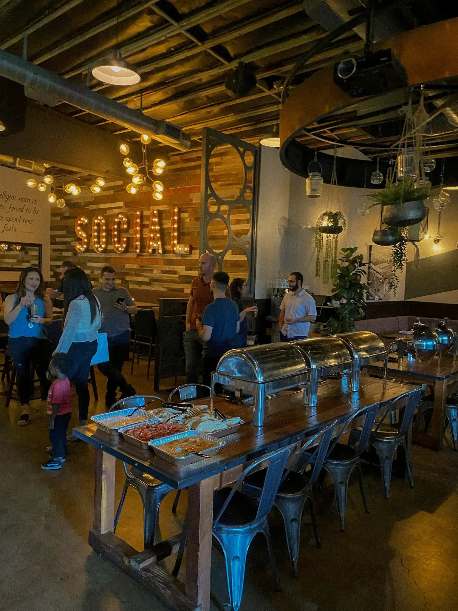 Cocktail party layout at The Socialite Room private venue